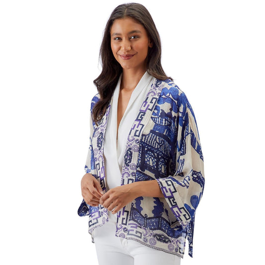 Giant Willow Blue Short Kimono