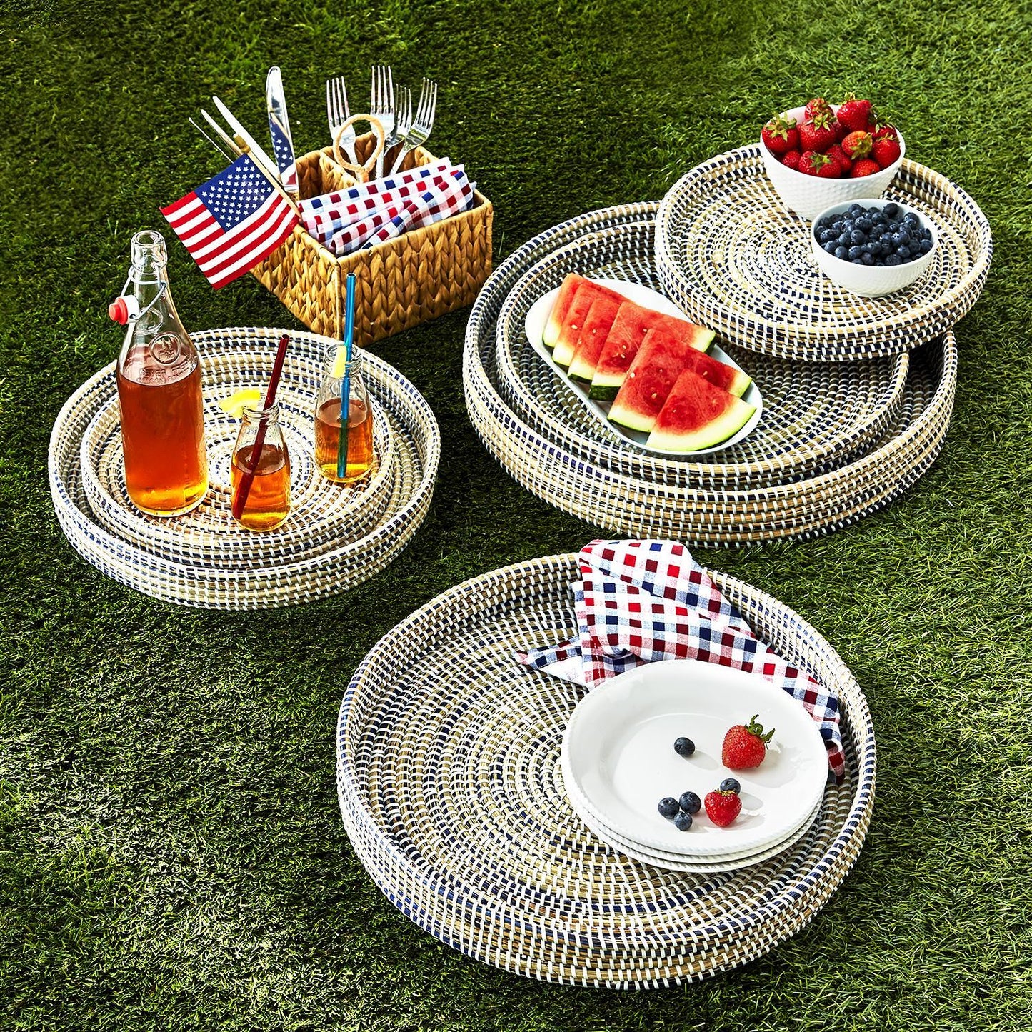 Nested Woven Tray Set of 6