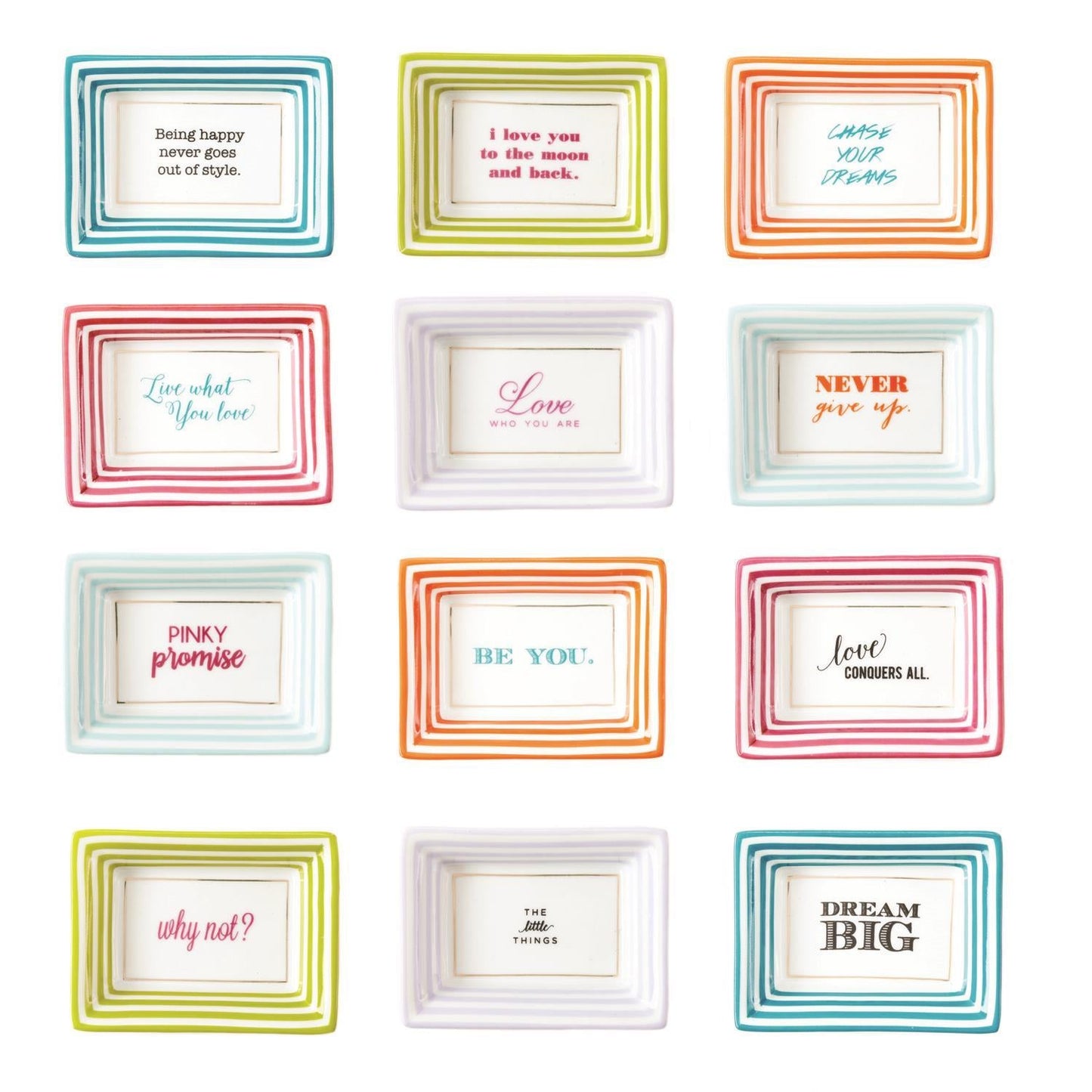 Petite Wise Saying Tray Set of 12