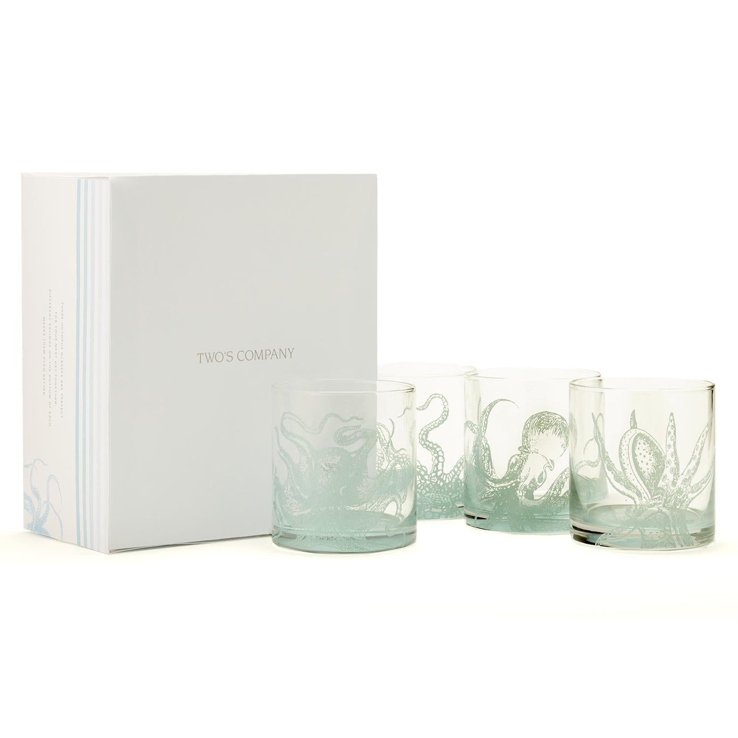 Octopus Double Old Fashion Glass Set of 4