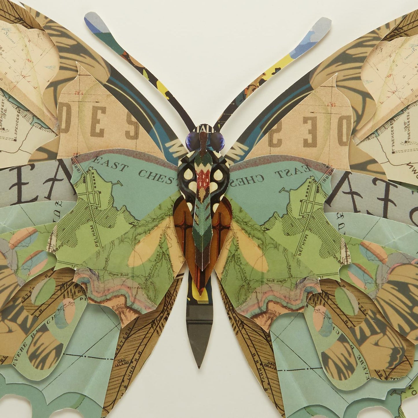 Butterfly Paper Collage Wall Art Set of 4