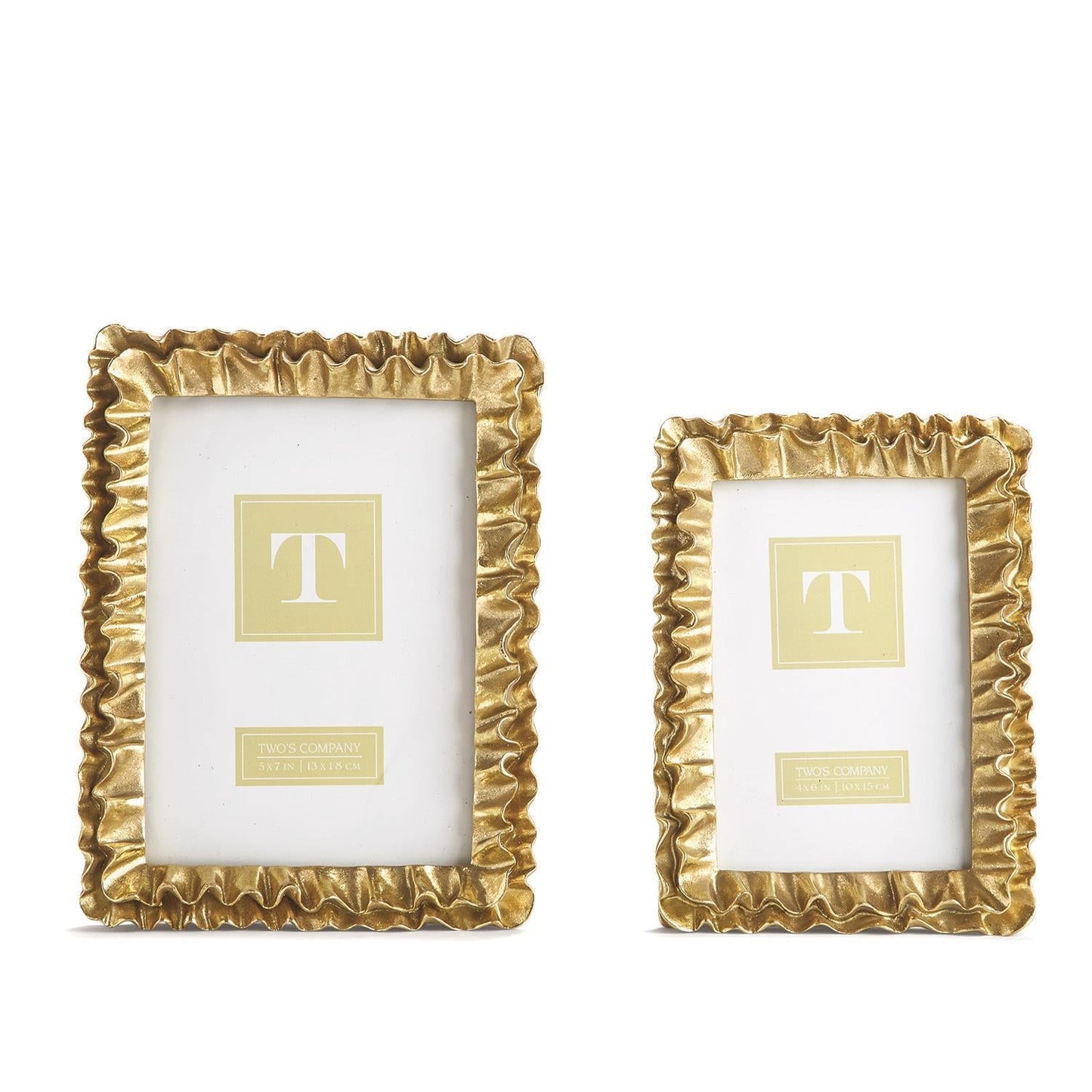 Gold Ruffles Photo Frame Set of 2