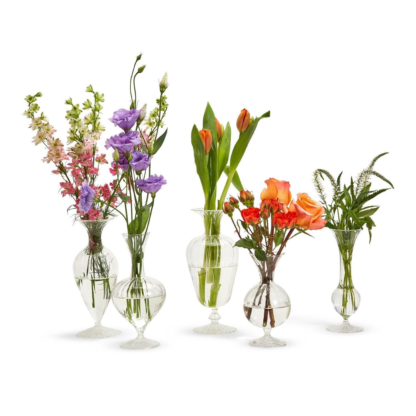 Verre Fluted Vase Set of 5