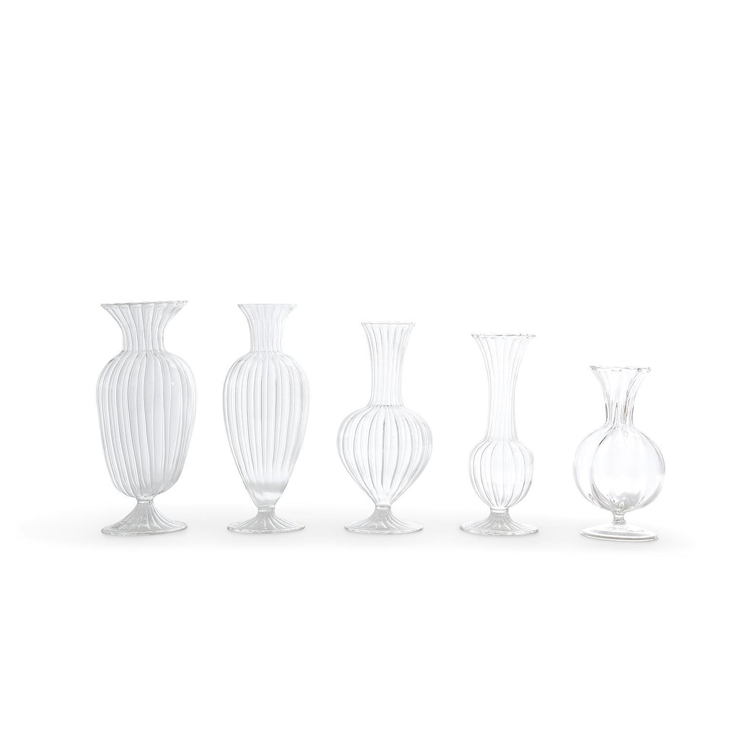 Verre Fluted Vase Set of 5