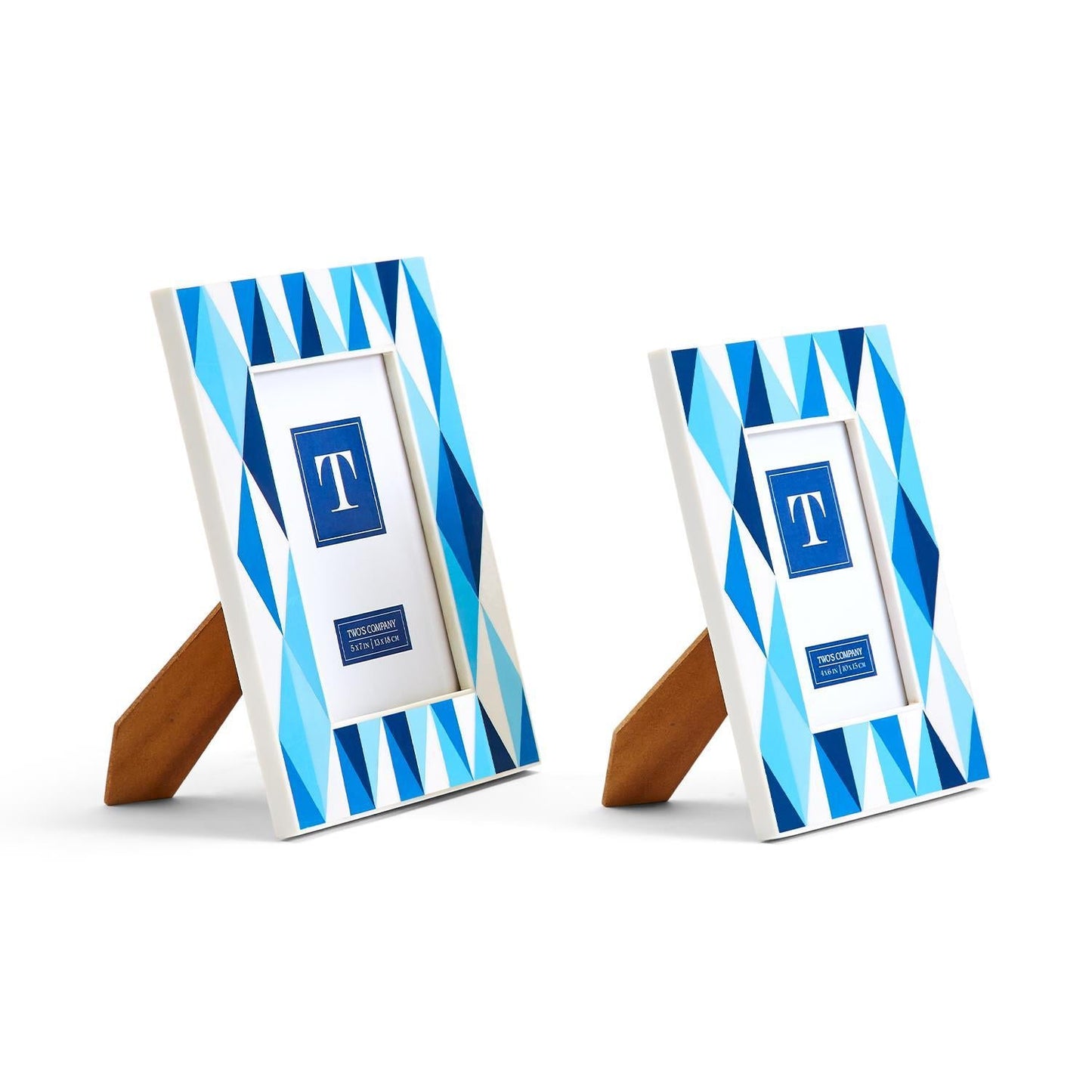 Blue Diamonds Inlay Photo Frame Set of 2