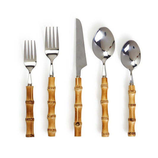 Natural Bamboo Flatware Set of 20