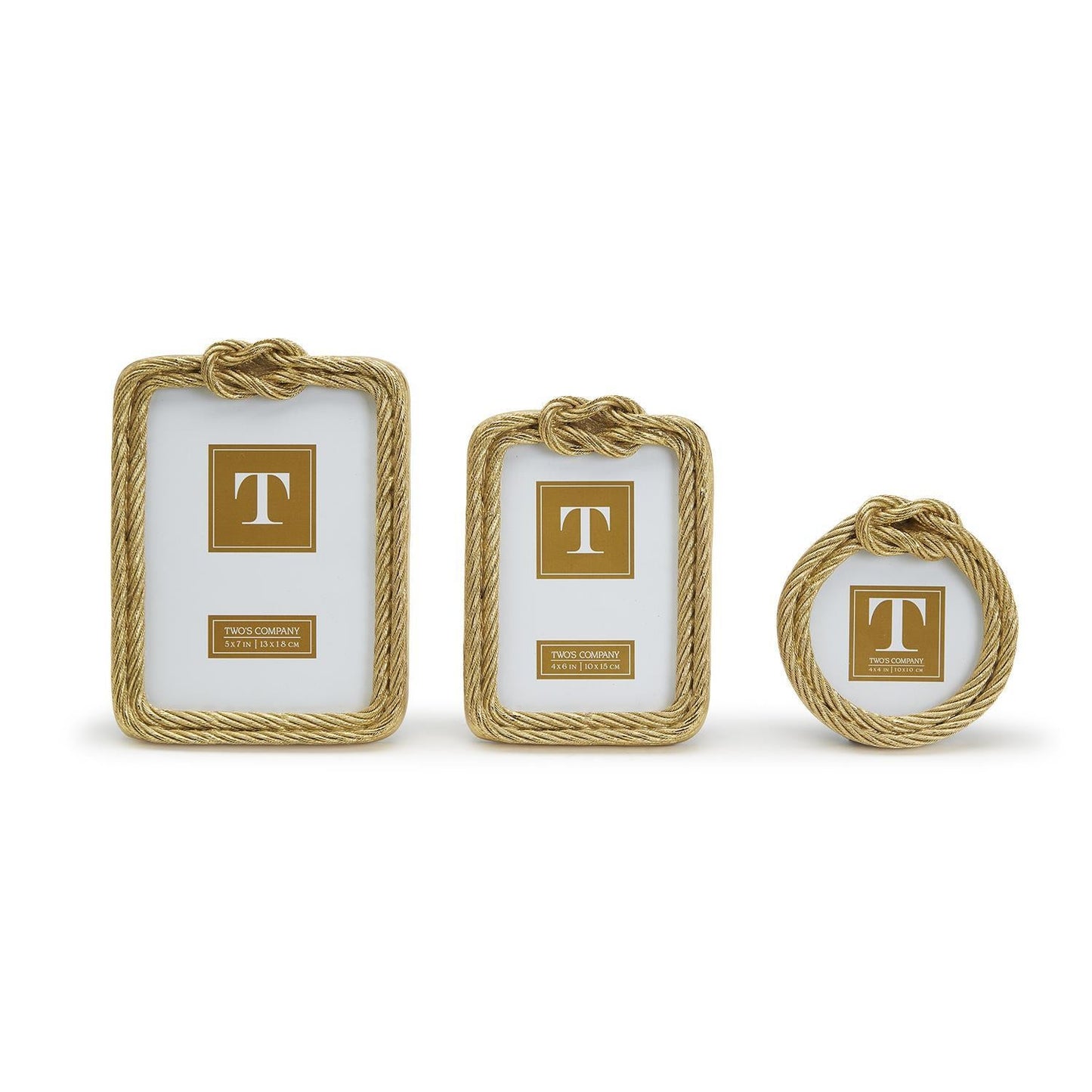Golden Threads Knot Rope Photo Frame Set of 3
