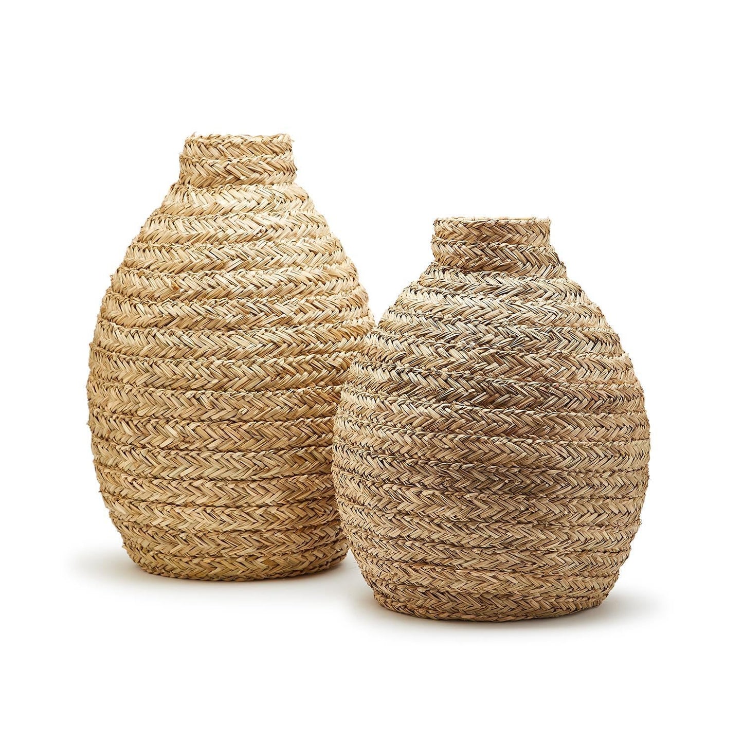 Basket Weave Bottle Shape Vase Set of 2