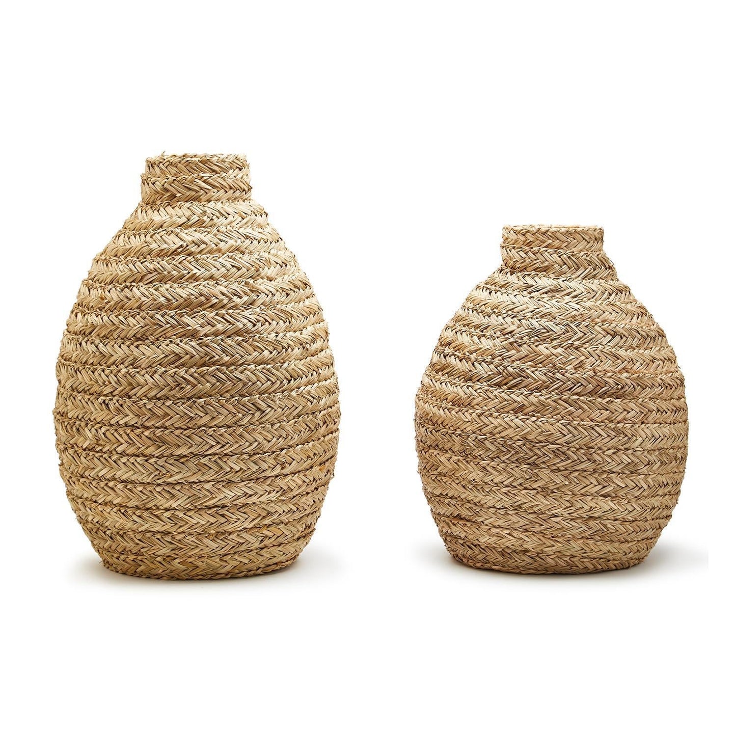 Basket Weave Bottle Shape Vase Set of 2