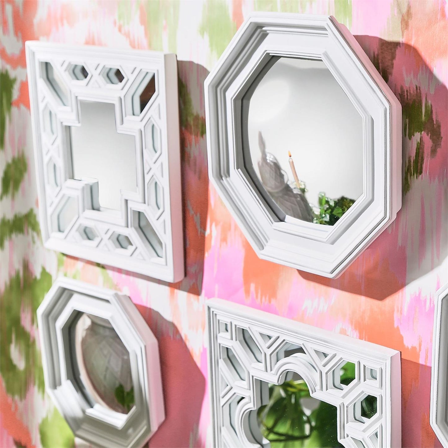 Geometric Design Mirror Set of 4