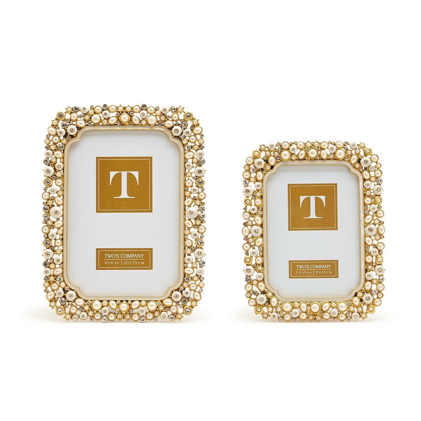 Pearl and Rhinestone Photo Frame Set of 2