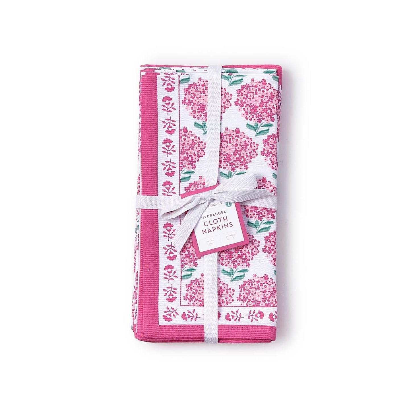 Pink Hydrangea Cloth Napkin Set of 4