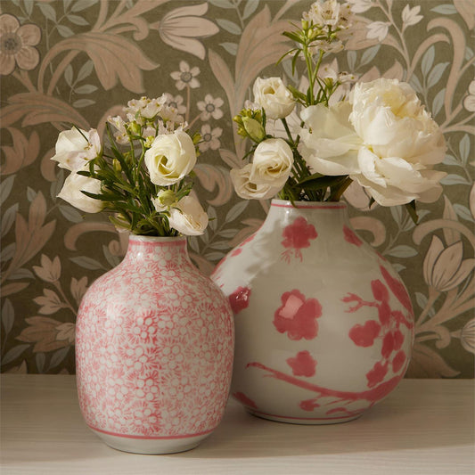 Pink Chinoiserie Vase Set of 5