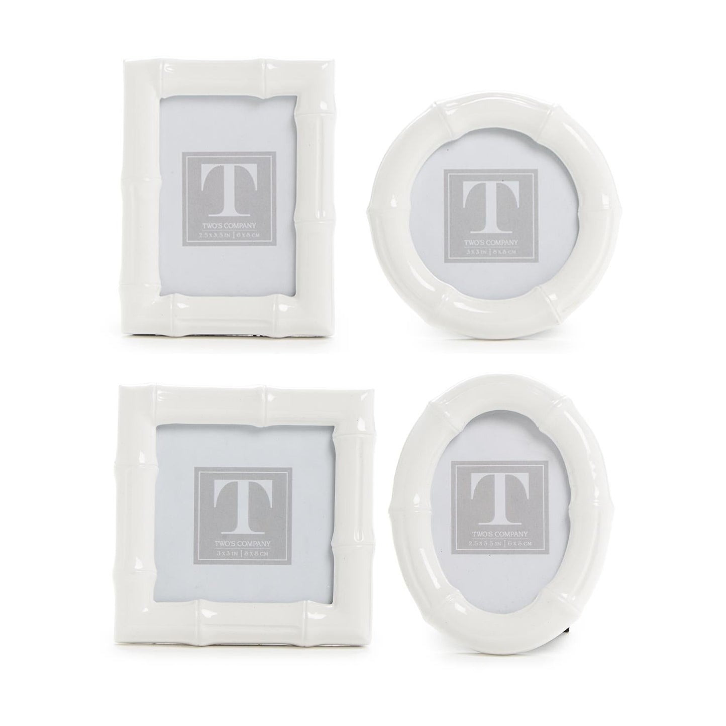 High Gloss Faux Bamboo Photo Frame Set of 4