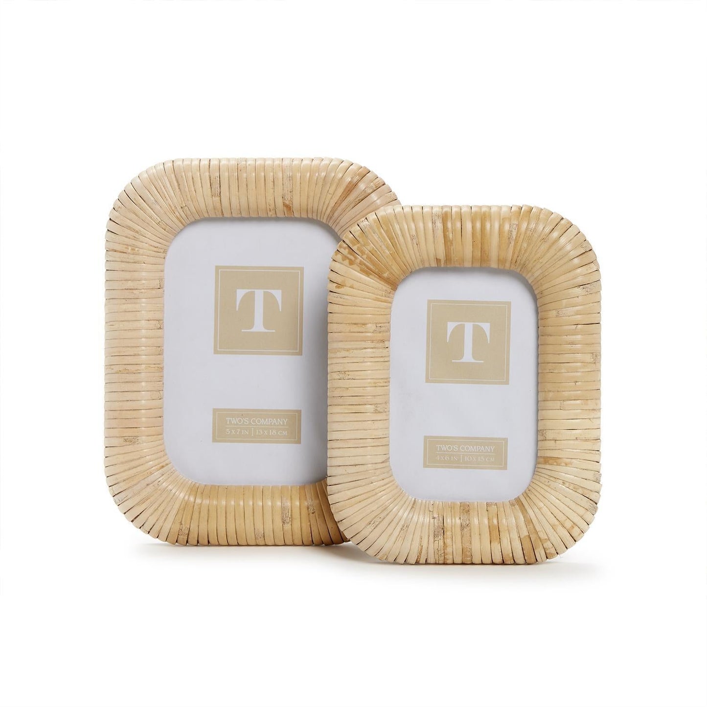 Woven Rattan Photo Frame Set of 2