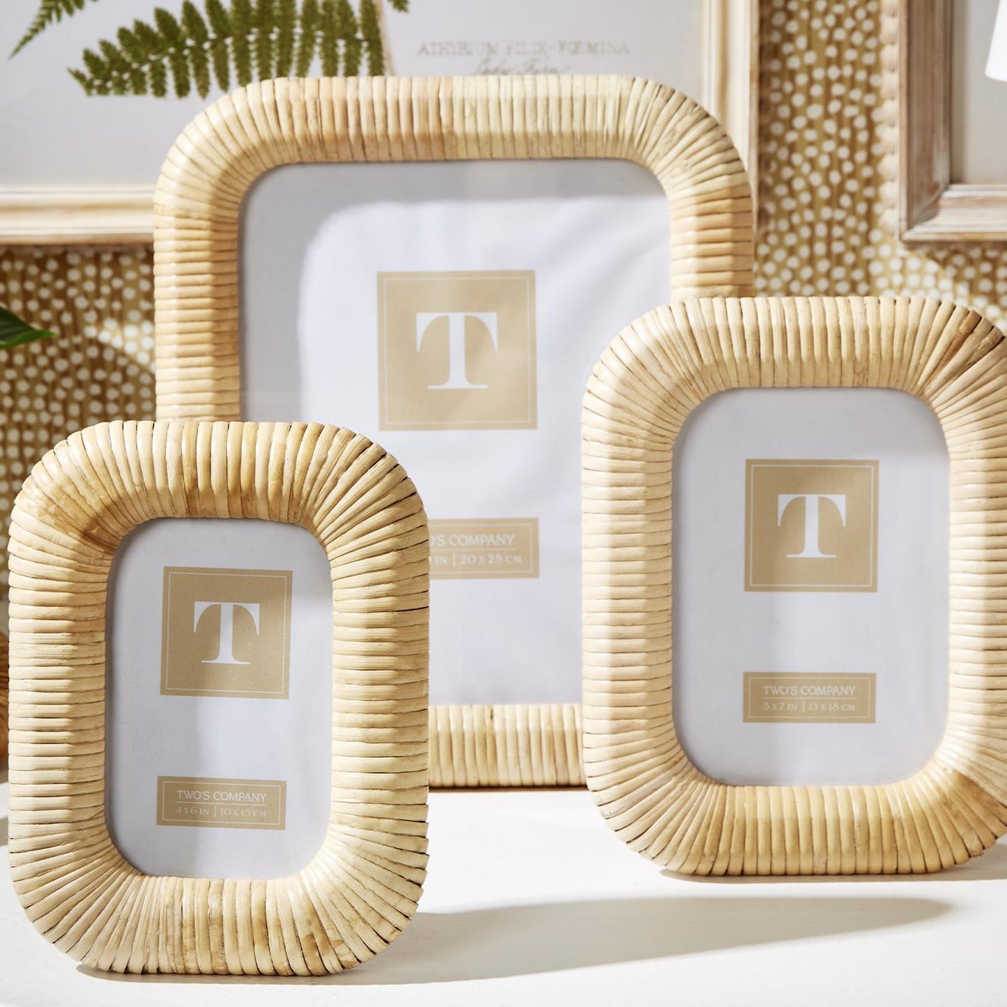 Woven Rattan Photo Frame Set of 2