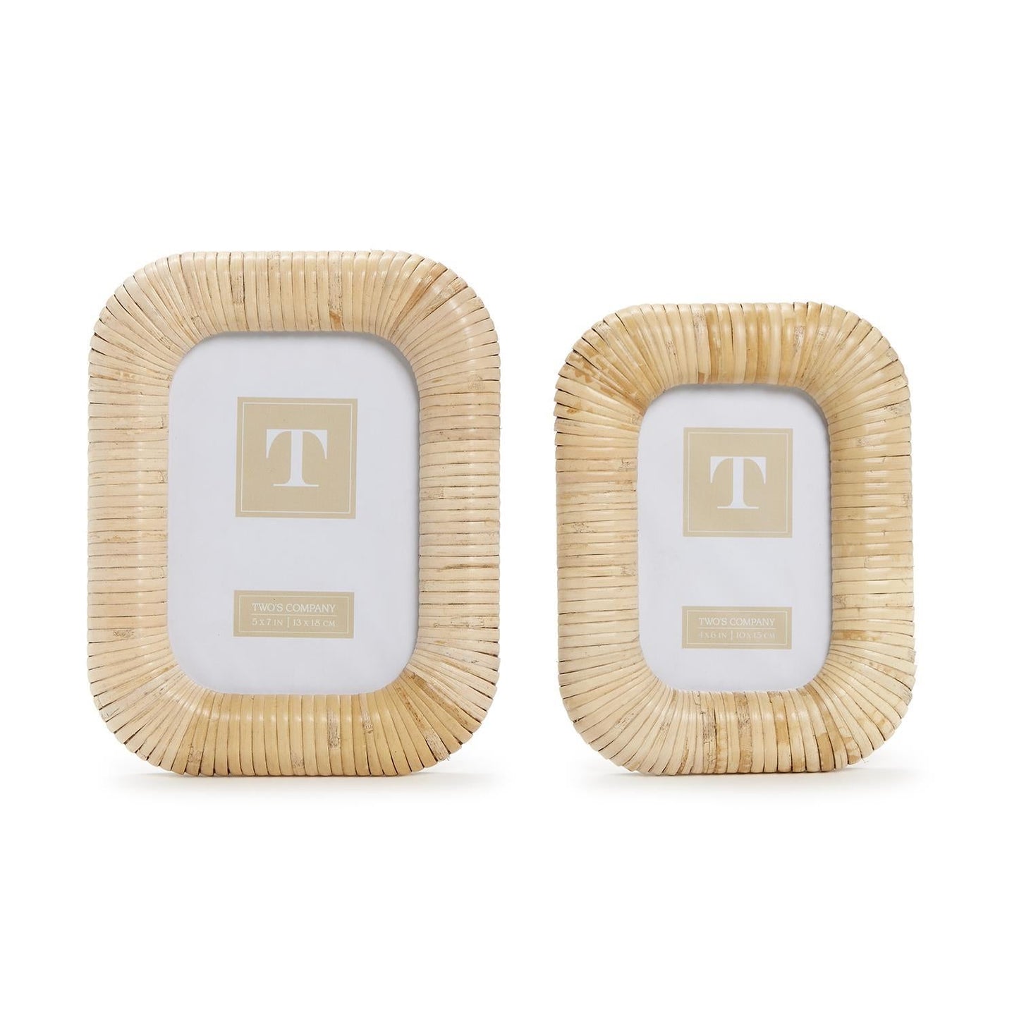 Woven Rattan Photo Frame Set of 2