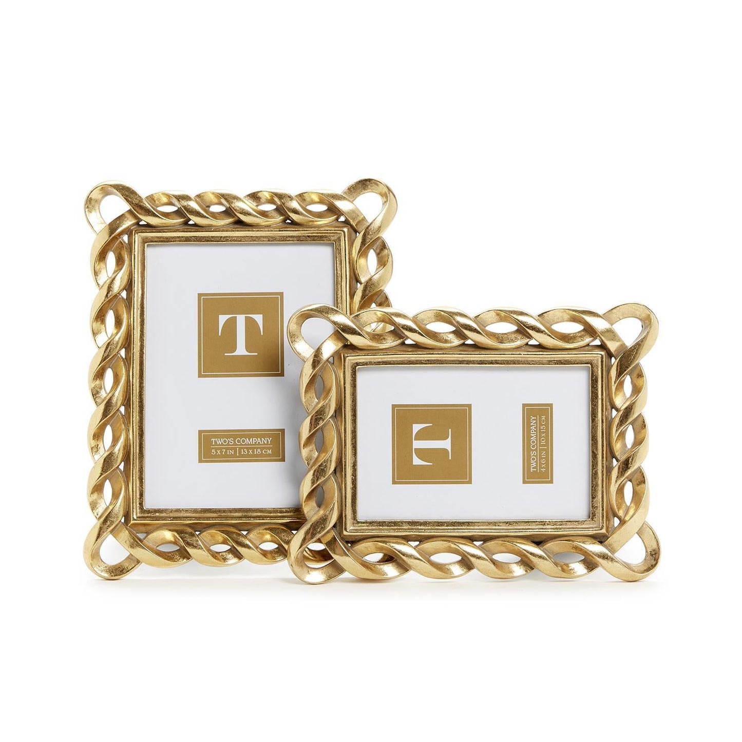 Gold Ribbon Photo Frame Set of 2