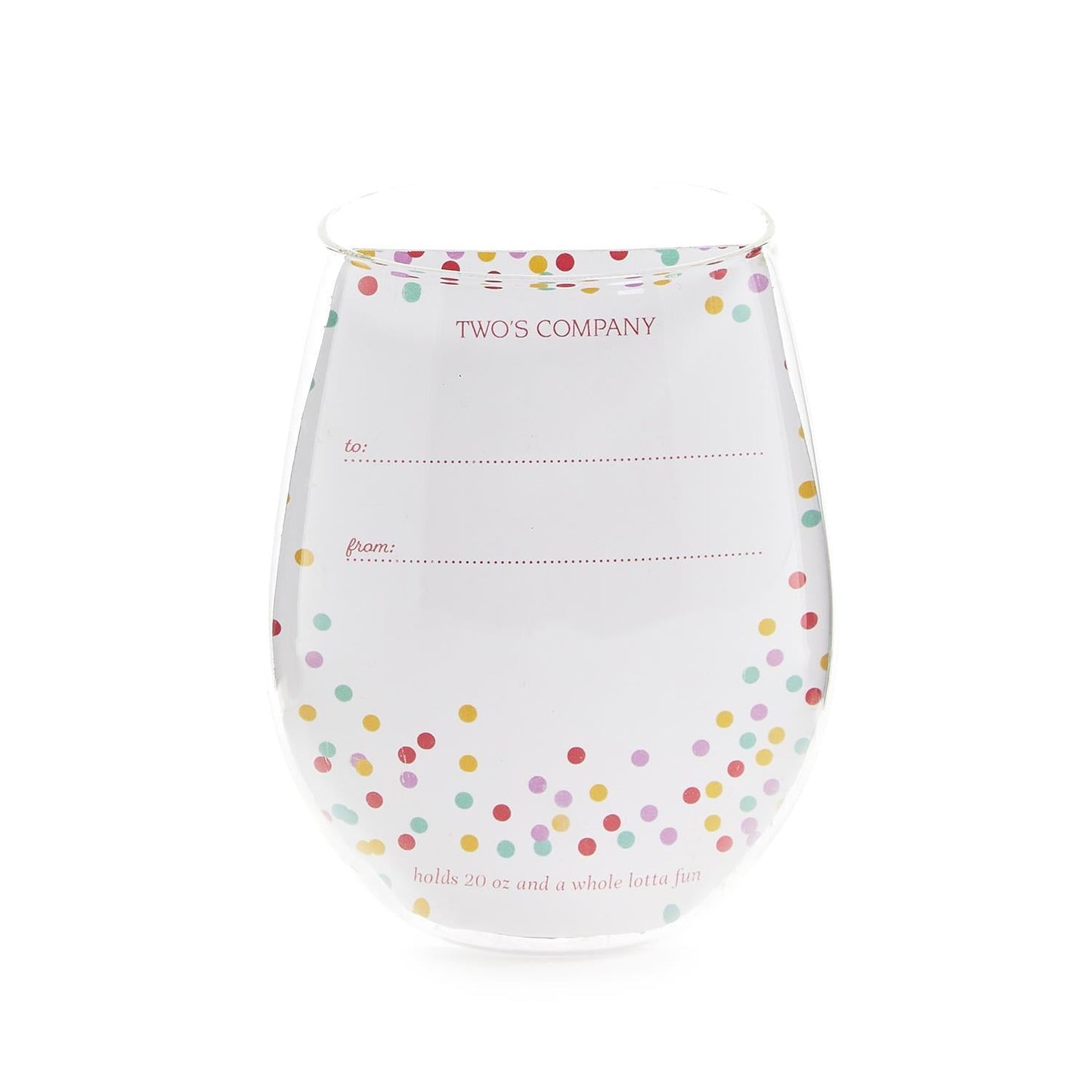 Celebration Cake Stemless Wine Glass