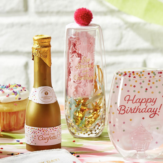 Oh Happy Day! Stemless Champagne Glass