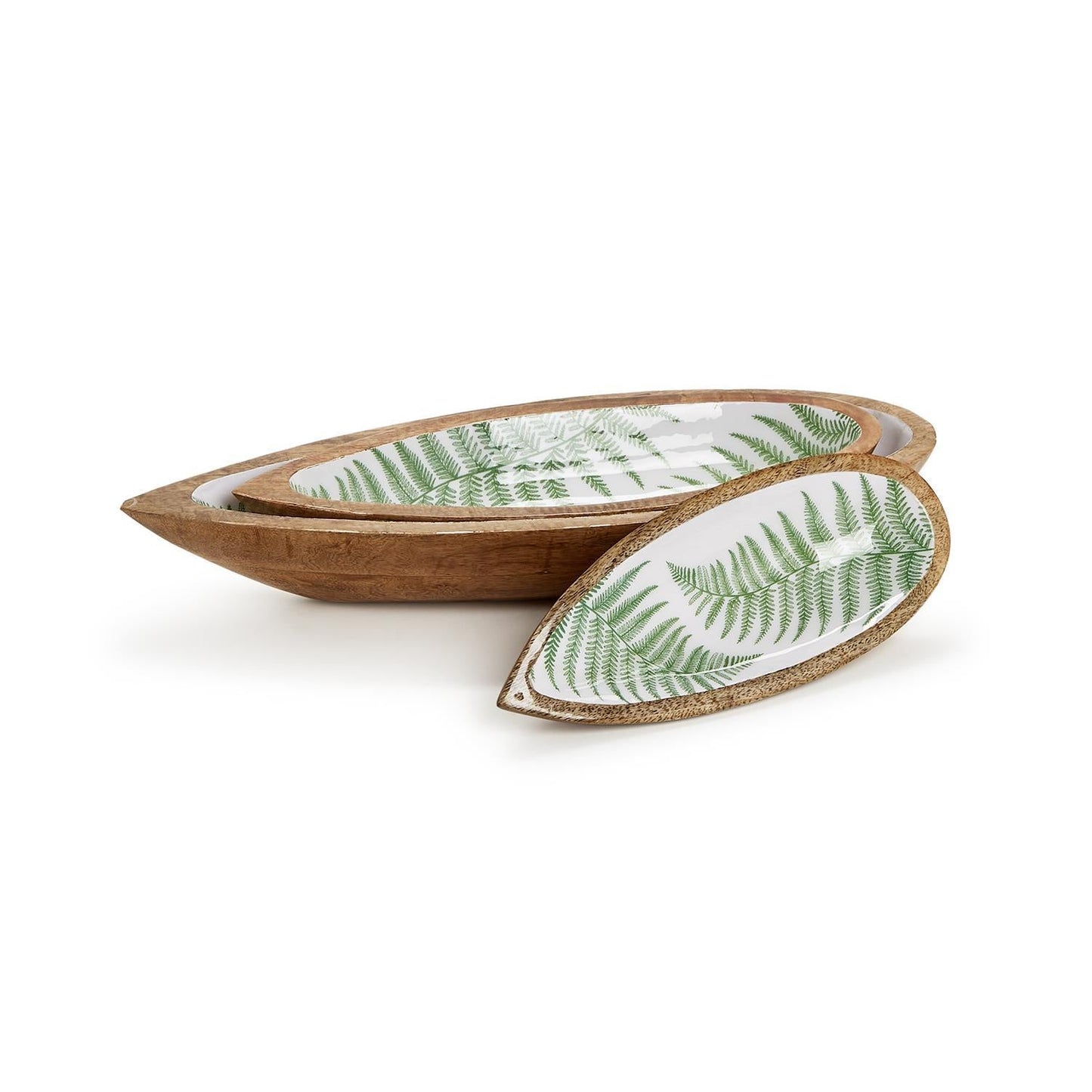 Fanciful Fern Tear Drop Tray Set of 3
