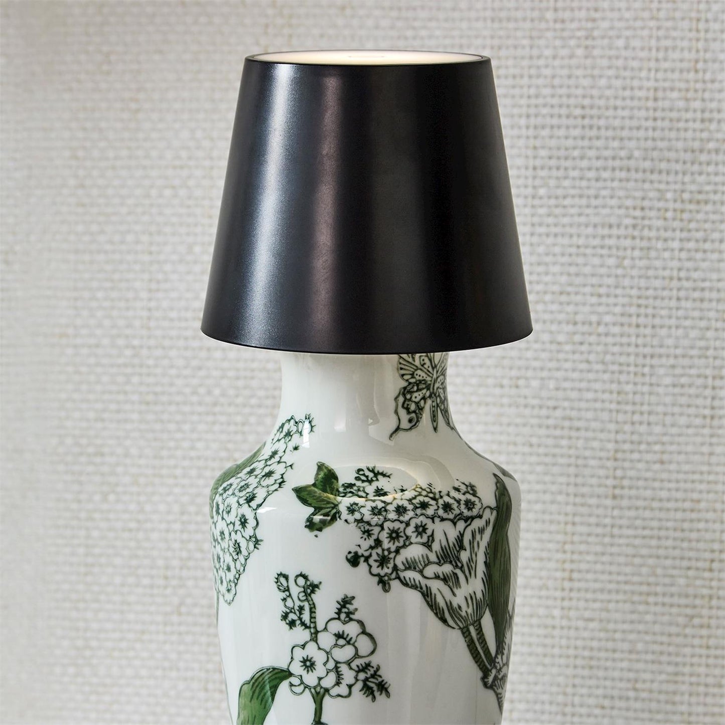 LED Portable Cordless Black Lampshade Bottle Lamp