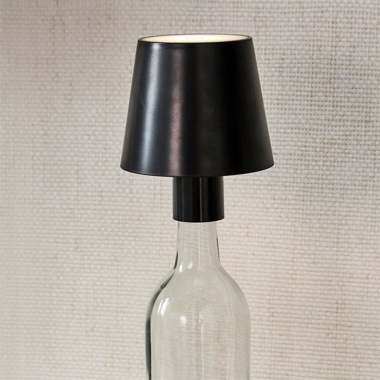 LED Portable Cordless Black Lampshade Bottle Lamp