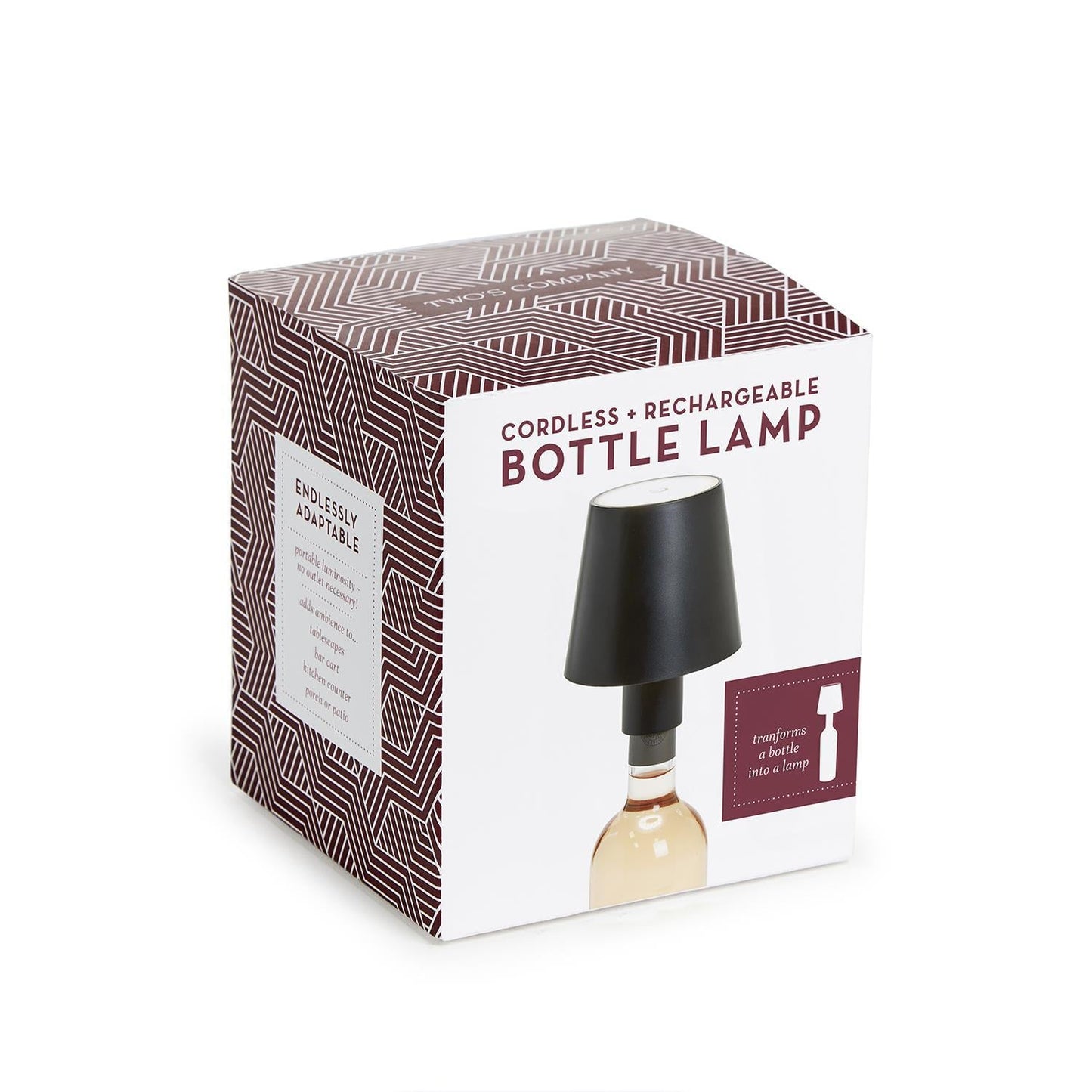 LED Portable Cordless Black Lampshade Bottle Lamp
