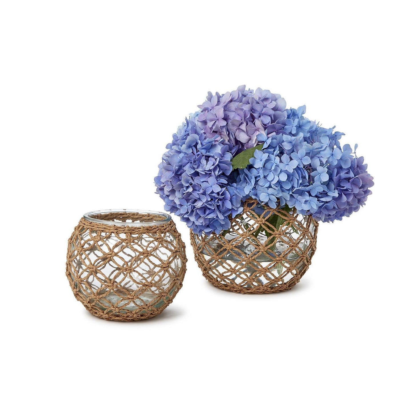 Woven Paper Wrap Lattice Candle Holder Set of 2