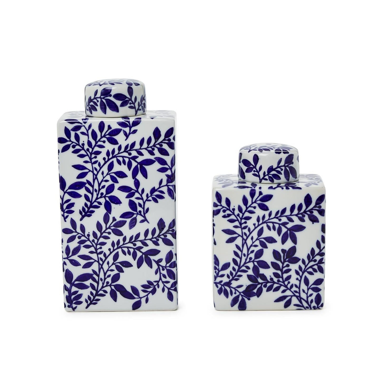 Blue and White Chinoiserie Tea Jar Set of 2