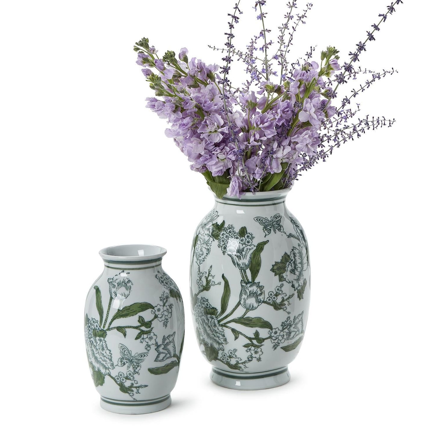 Primrose and Lotus Chinoiserie Vase Set of 2