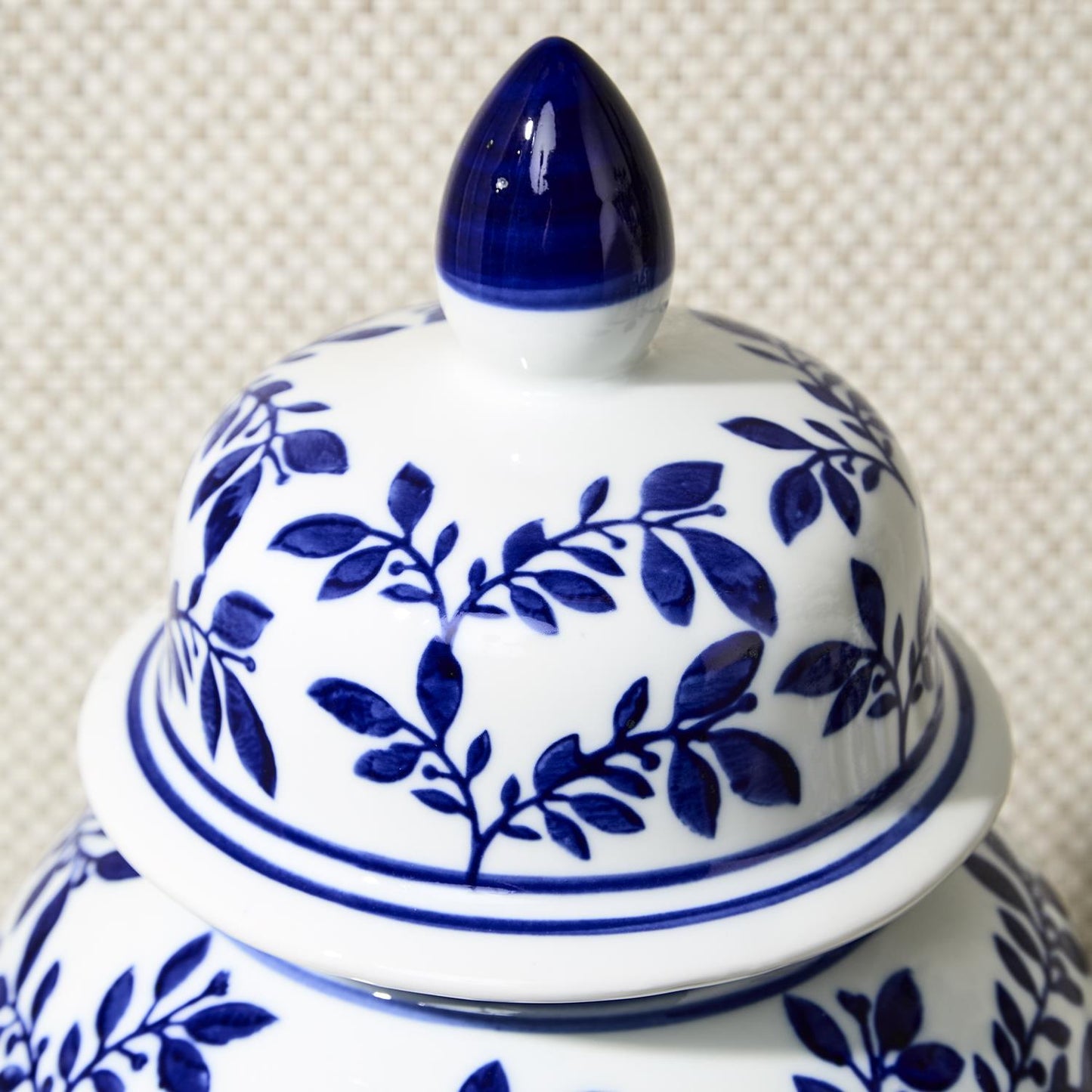 Blue and White Chinoiserie Temple Jar Set of 2
