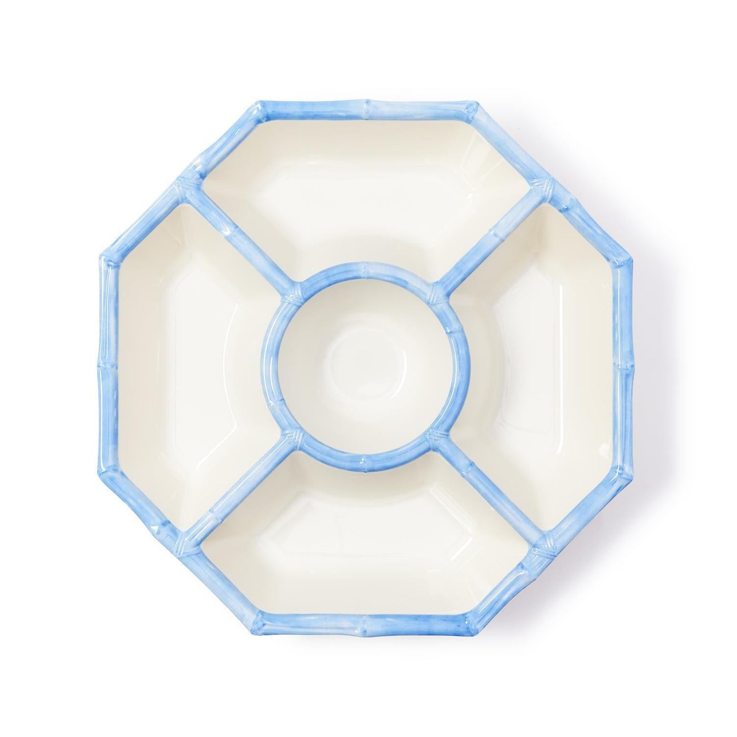 French Blue Bamboo Chip and Dip Bowl