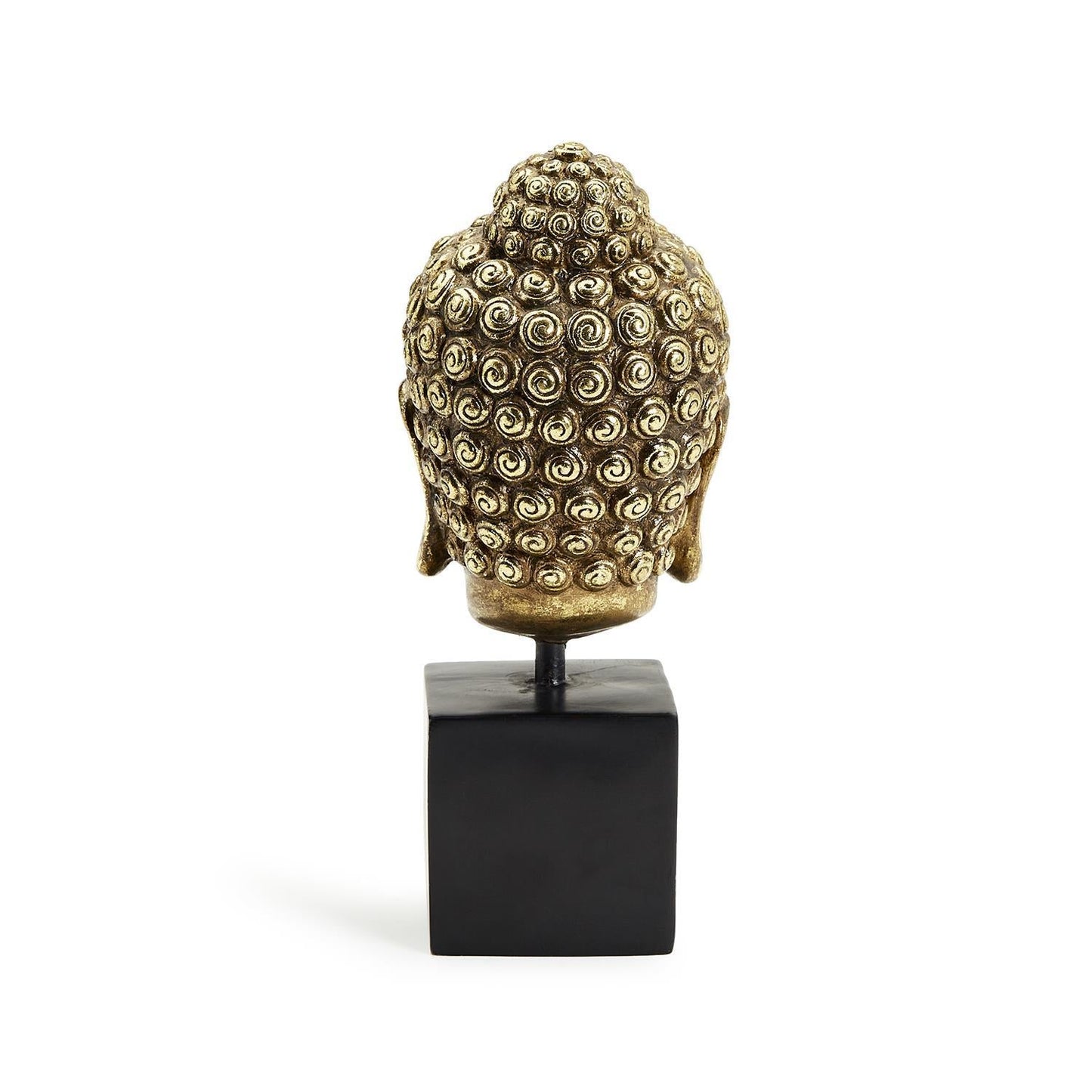 Buddha Head on Black Pedestal Stand