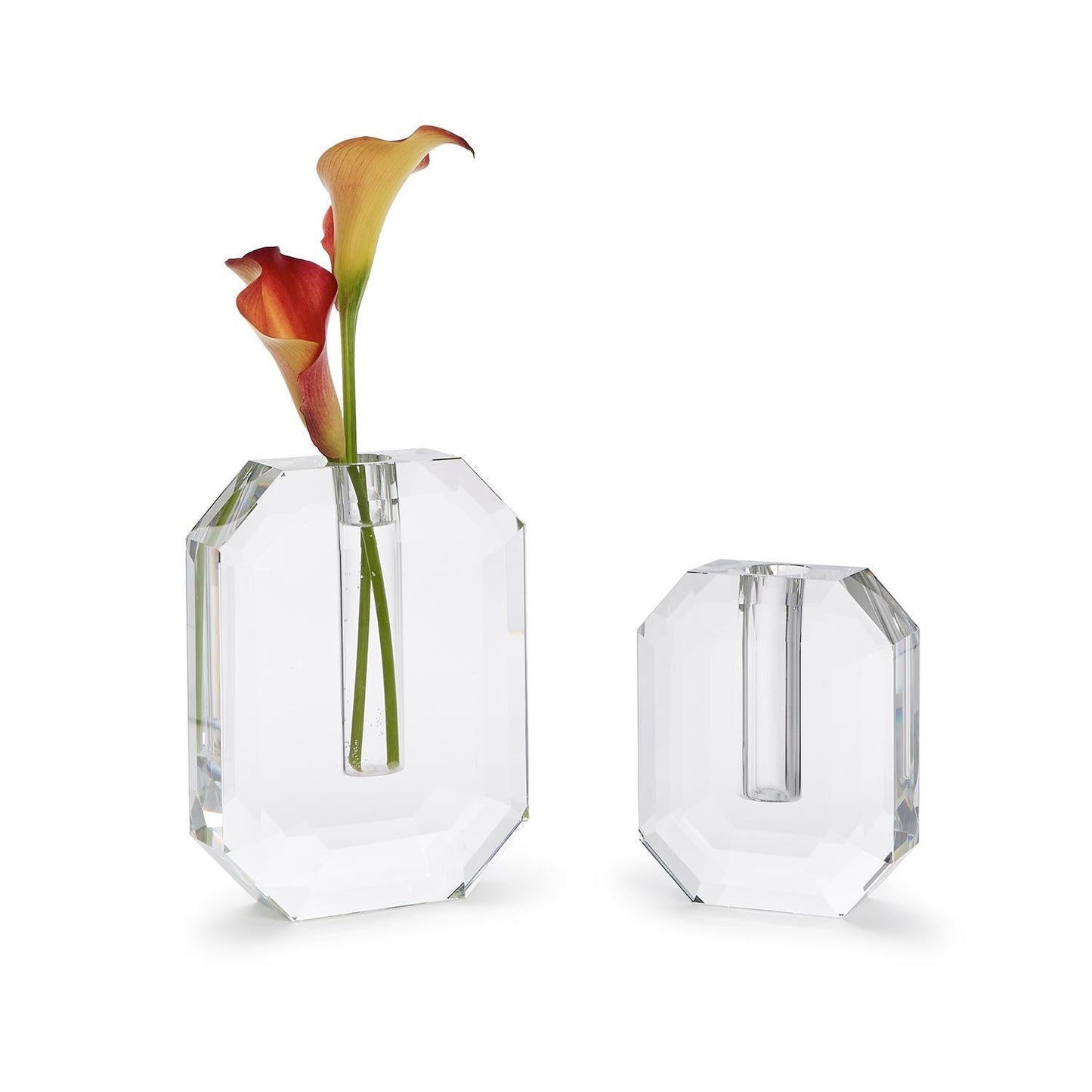 Hex Crystal Vase Set of 2