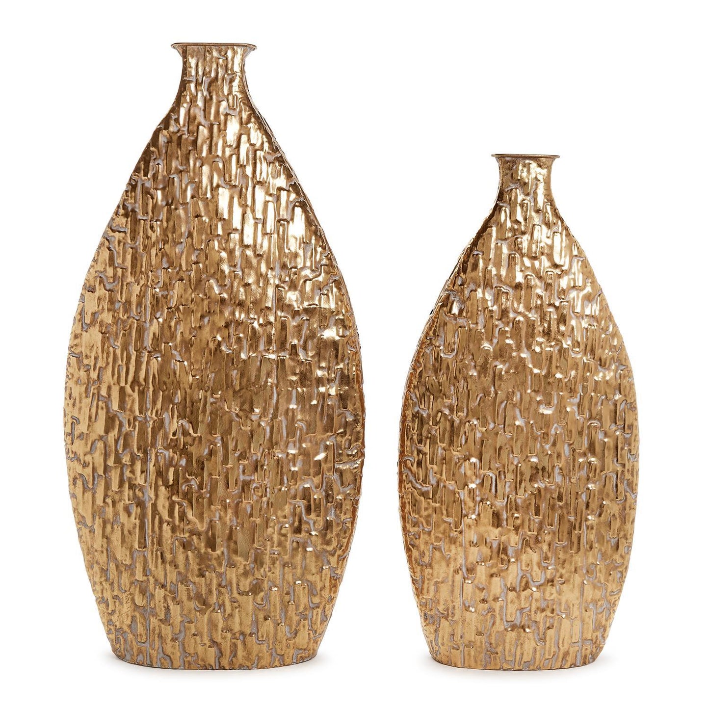 Etched Metal Vase Set of 2