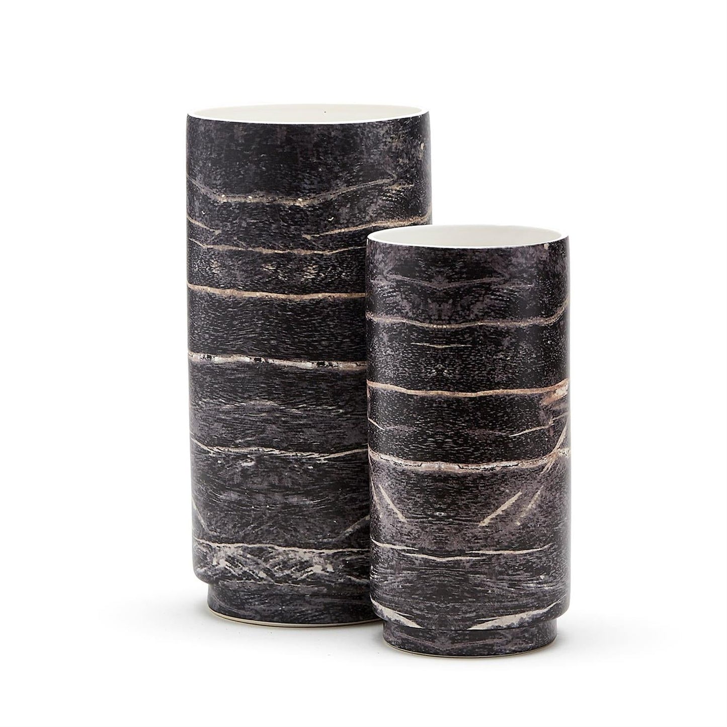 Faux Wood Vase Set of 2