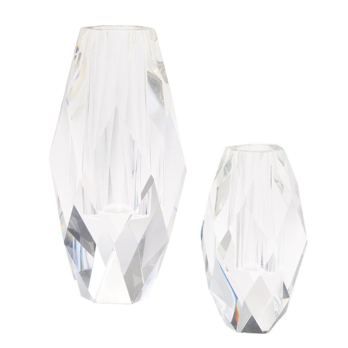 Oval Faceted Vase Set of 2