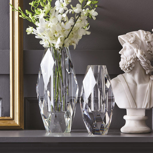 Oval Faceted Vase Set of 2