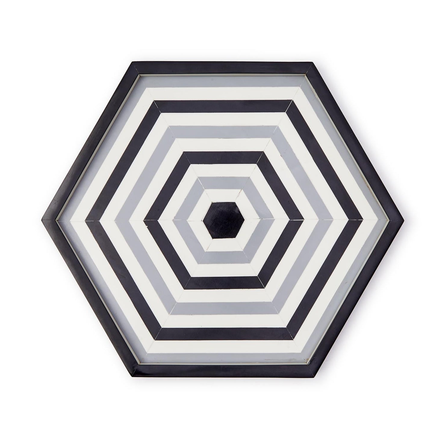 Grey Concentrics Decorative Hexagon Tray