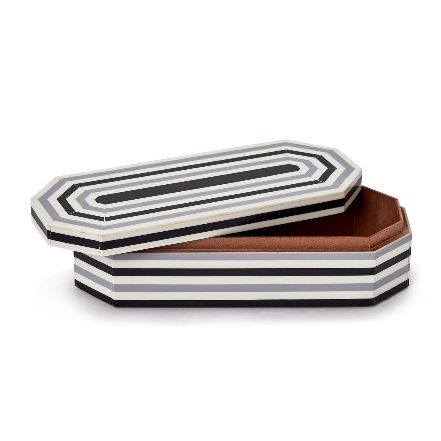 Grey Concentrics Decorative Covered Box
