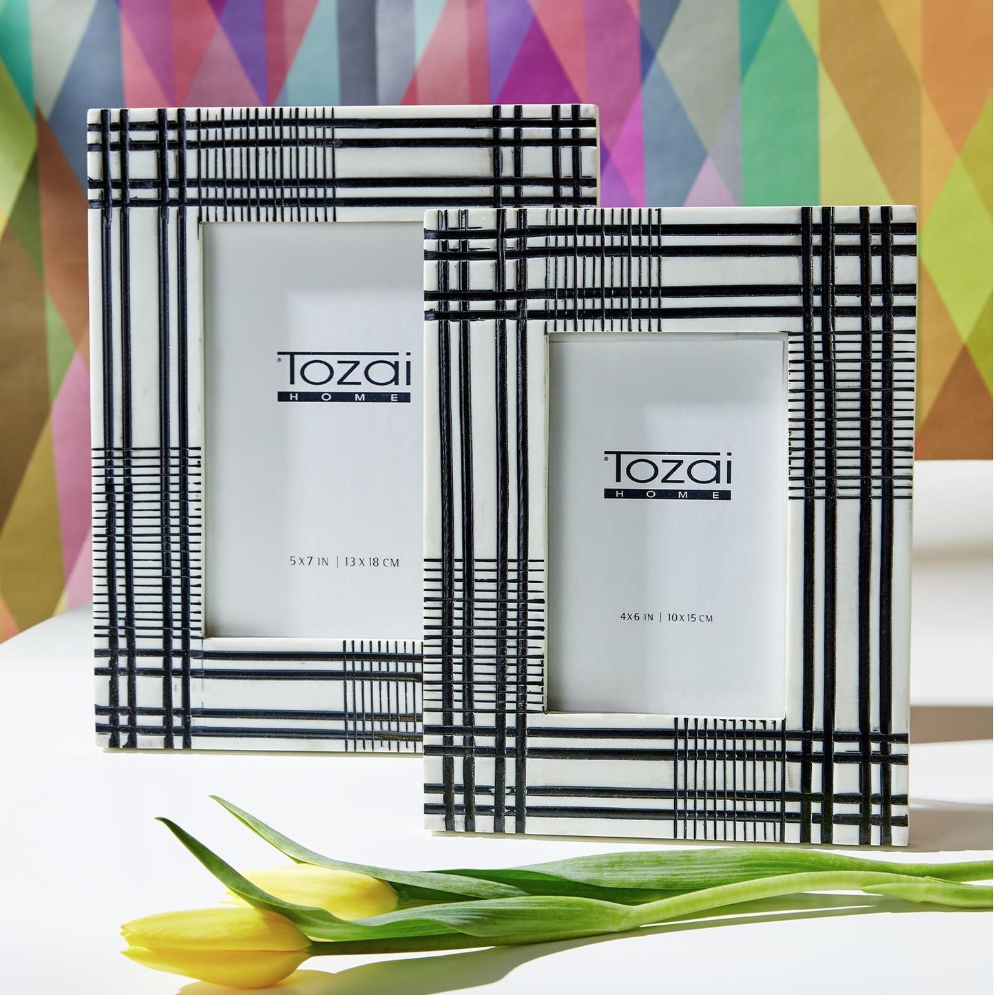 Black and White Photo Frame Set of 2