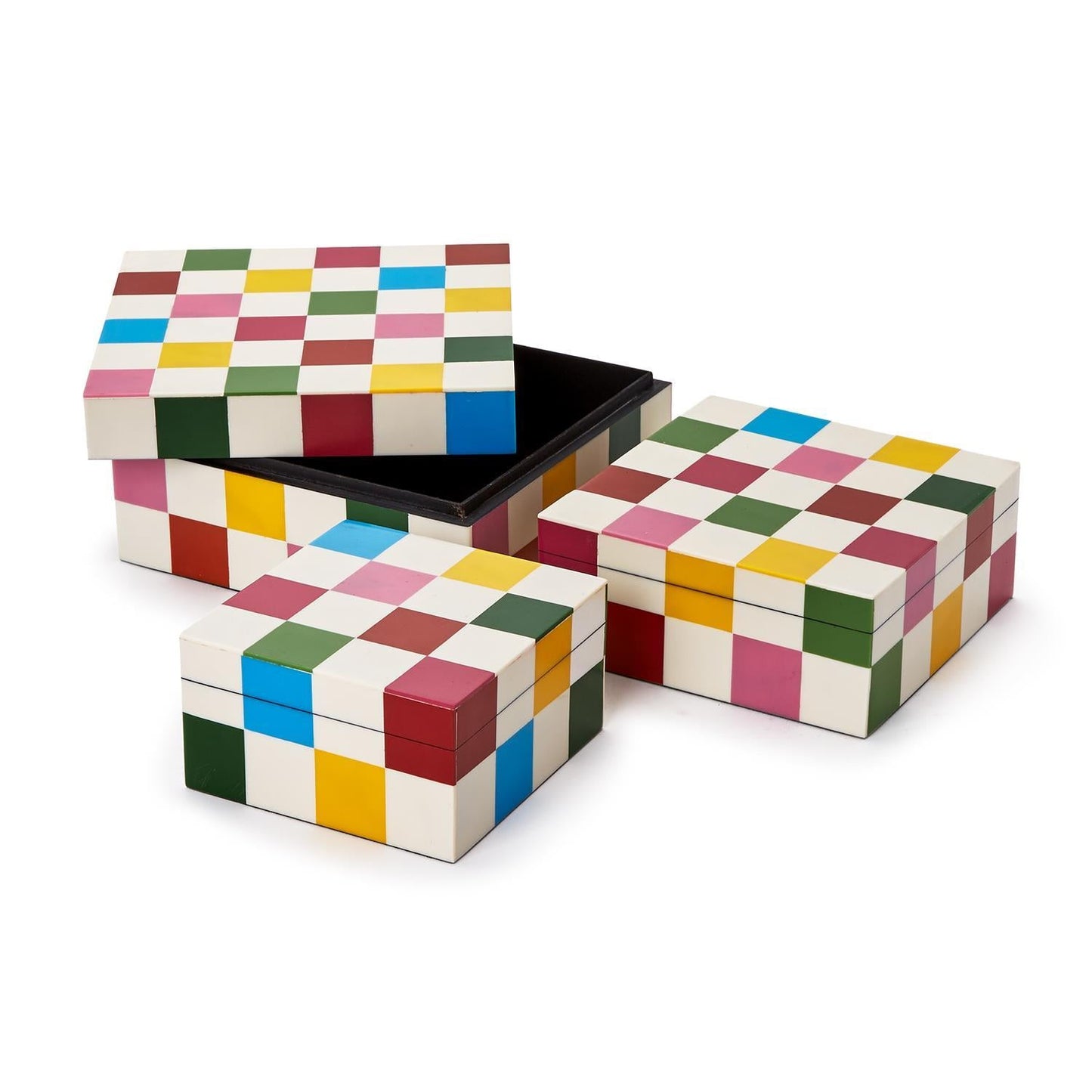 Colorblock Covered Box Set of 3