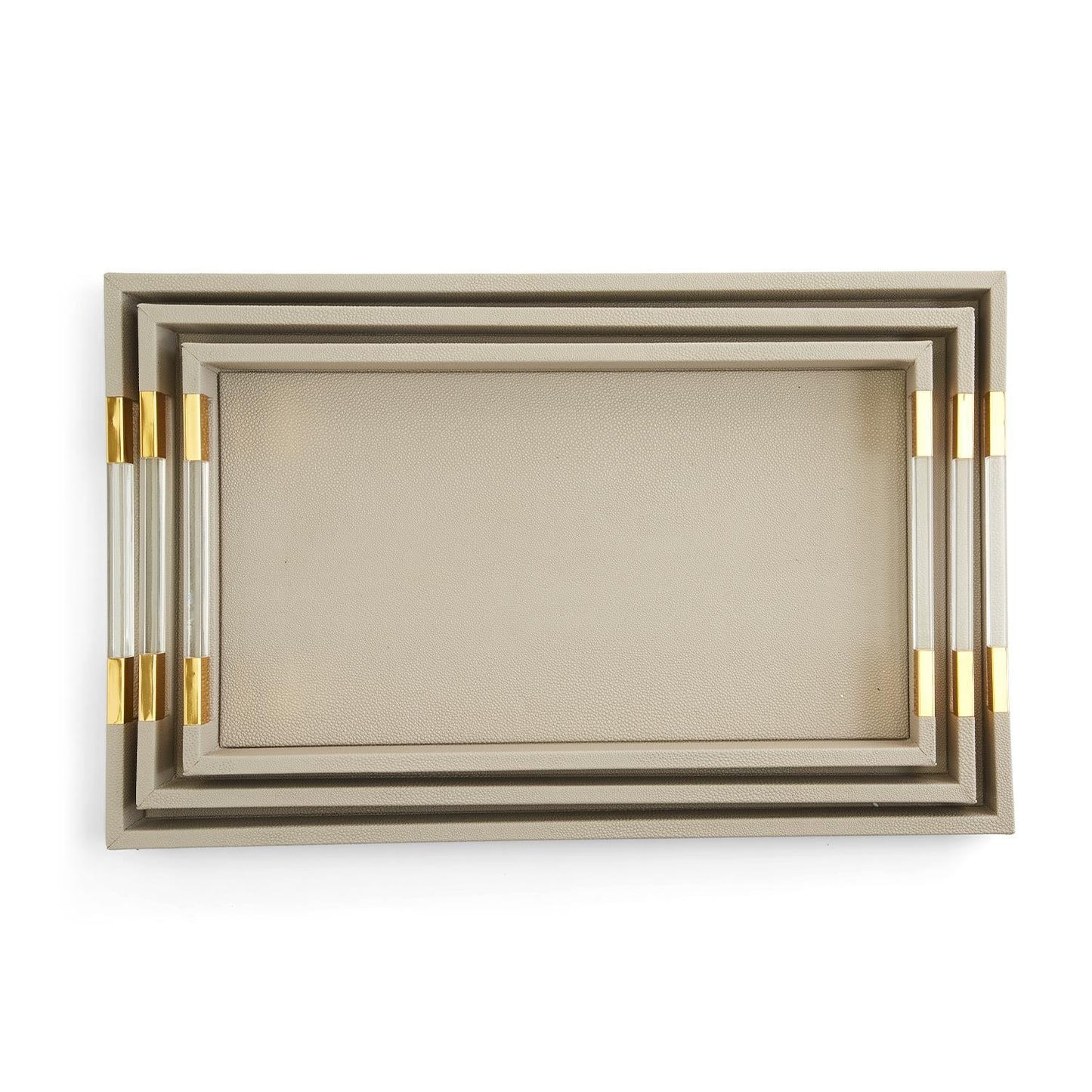 Taupe Decorative Rectangle Tray Set of 3