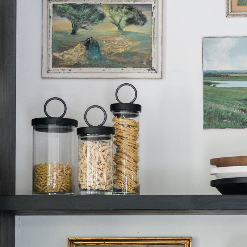 Etu Home Ring Handle Glass Canister Set of 3