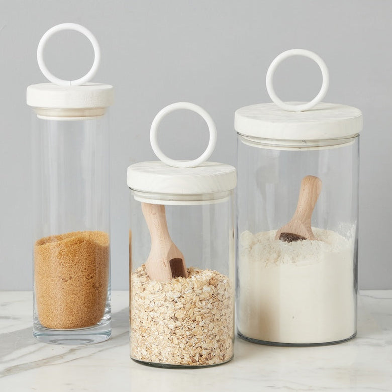 Etu Home Ring Handle Glass Canister Set of 3