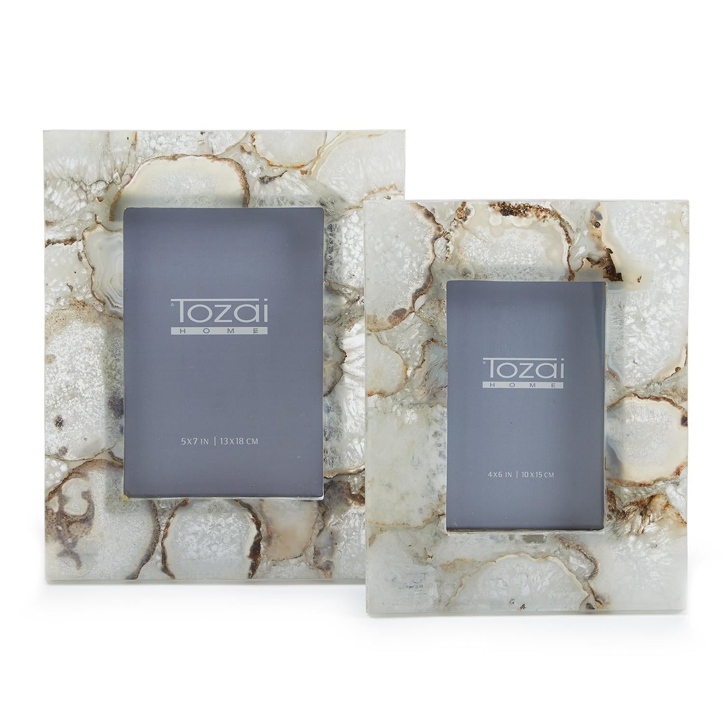 Natural Agate Photo Frame Set of 2