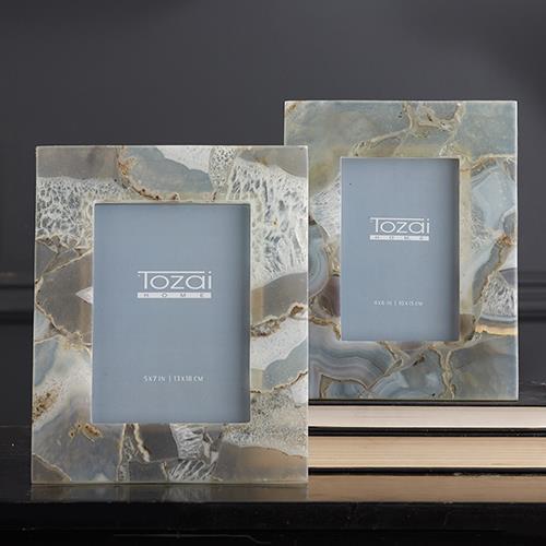 Natural Agate Photo Frame Set of 2