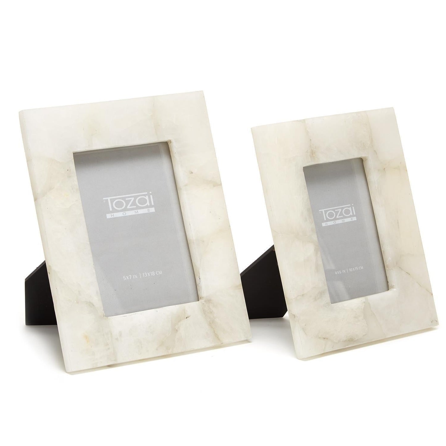 White Quartz Photo Frame Set of 2