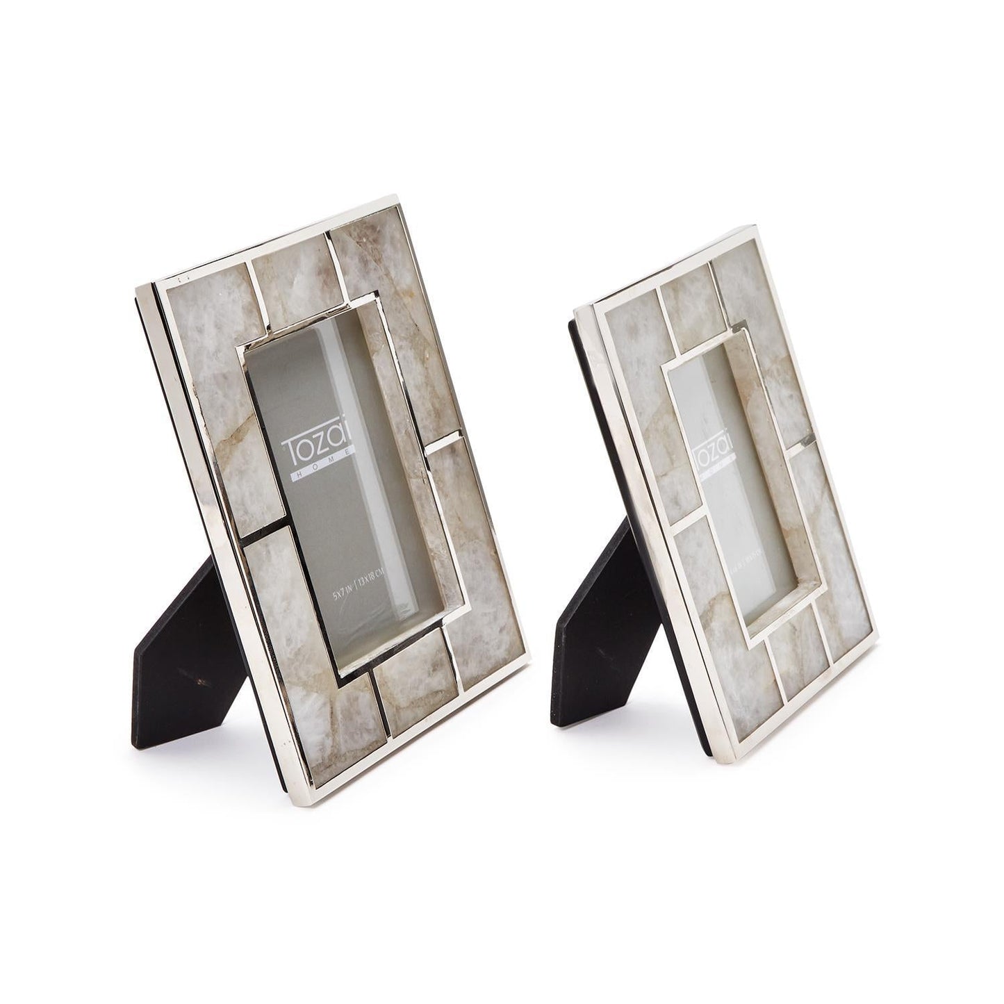 White Quartz Photo Frame Set of 2
